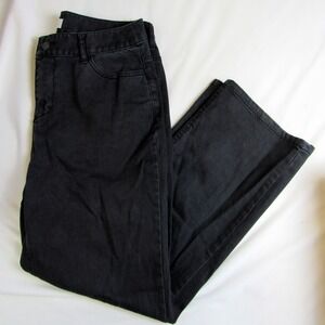 Christopher & Banks Pants Black Denim Straight Leg High Waist Women's Size 10P